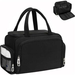 Large Travel Toiletry Bag for Women Makeup Organizer Cosmetic Pouch Black